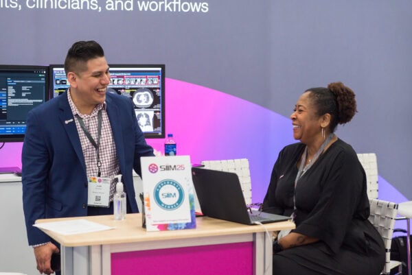 Interactive medical imaging, conference booth, healthcare professionals networking at SIIM Annual Meeting.