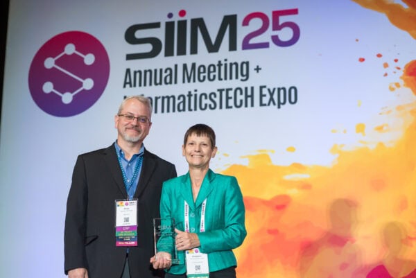 Innovative healthcare professionals at the SIIM Annual Meeting receiving awards and recognition for contributions to medical imaging and informatics.