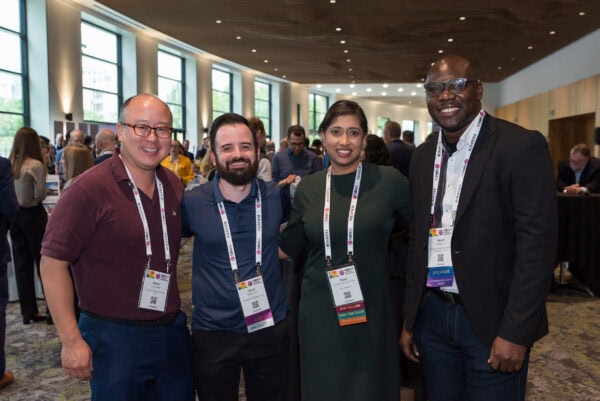 Innovative medical professionals networking at the SIIM Annual Meeting, showcasing advanced imaging technology, radiology innovations, and collaborative learning in a modern conference setting.